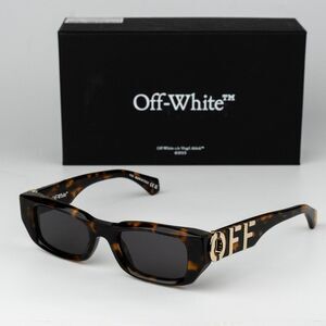 Off-White FILLMORE Women Sunglasses Havana Grey Square OERI124 6007 NEW